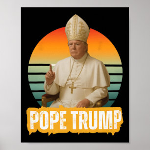 Paus Trump Grappige Trump Vaticaan Christelijke Re Poster