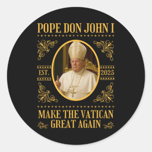 Paus Trump Paus Don John I Grappige politieke sati Ronde Sticker
