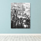 Paus Urbanus II predikt de Eerste Kruistocht Canvas Afdruk (Insitu (Houten vloer))