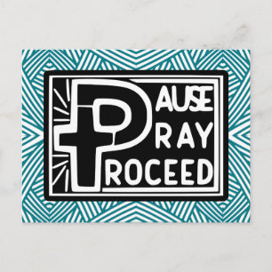 PAUSE PRAY-PROCES BRIEFKAART