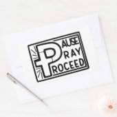 PAUSE PRAY-PROCES RECHTHOEKIGE STICKER (Envelop)