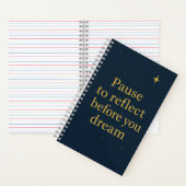 Pause to Reflect  – Midnight Blue Minimalist  Notitieboek (Binnen)