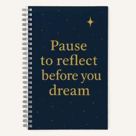 Pause to Reflect  – Midnight Blue Minimalist  Notitieboek