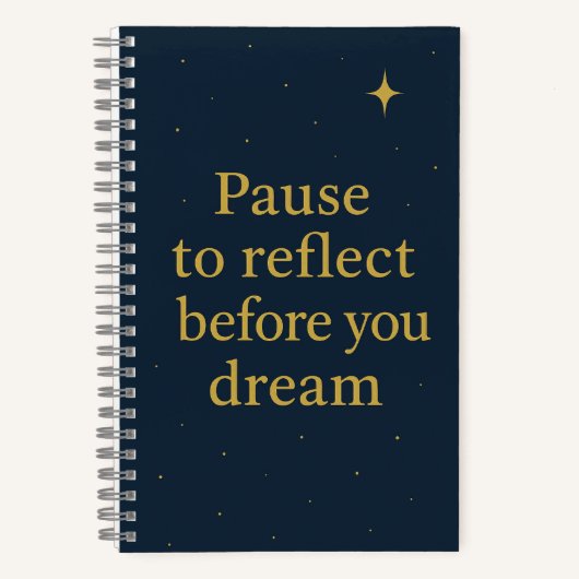 Pause to Reflect  – Midnight Blue Minimalist  Notitieboek (Voorkant)