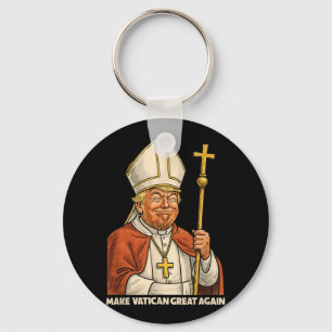 Pauselijke Trump Fun Design met Paus Vestments Sleutelhanger