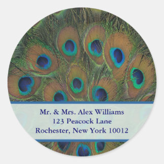 Pauw-adres of save the date-label ronde sticker