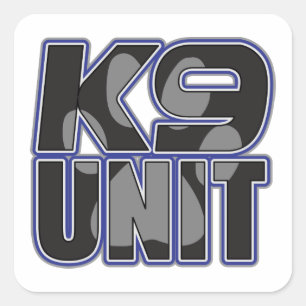 Pauw afdrukken politie K9 Vierkante Sticker