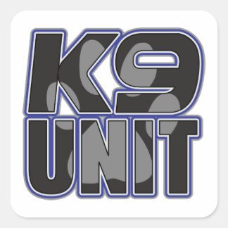 Pauw afdrukken politie K9 Vierkante Sticker