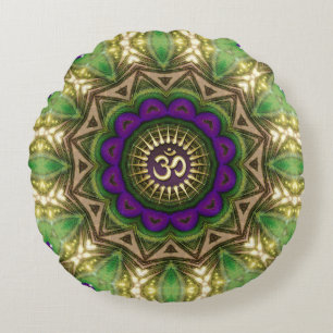Pauw Boheemse Mandala OM Shanti Design #14 Rond Kussen