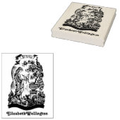 Pauw, Dame, Vlinder, Konijn Ex Libris Boek Rubberstempel (Gestempeld)