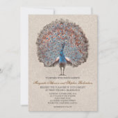 pauw elegante huwelijksuitnodigingen kaart (Voorkant)