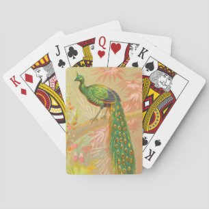 Pauw en bloemenschilderij Pokerkaarten