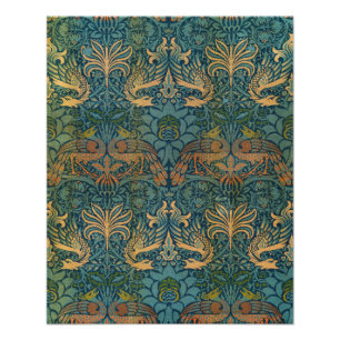 Pauw en draak, 1878, William Morris Foto Afdruk
