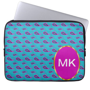 Pauw en het Magenta Patroon van Paisley Laptop Sleeve