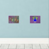  pauw en pauwenveren muurkunst sets (Houten vloer)