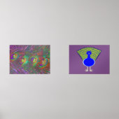  pauw en pauwenveren muurkunst sets (Voorkant)