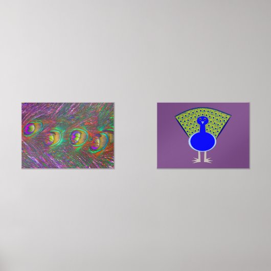  pauw en pauwenveren muurkunst sets (Voorkant)