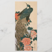 Pauw en Pioenen van Hiroshige Huwelijk Menu (Achterkant)