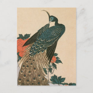 Pauw en Pioenrozen van Hiroshige Huwelijk Aankondigingskaart