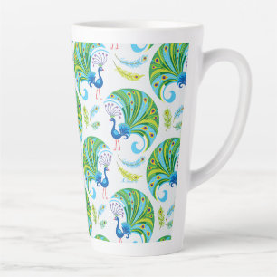 Pauw en Veren Patroon Latte Mok