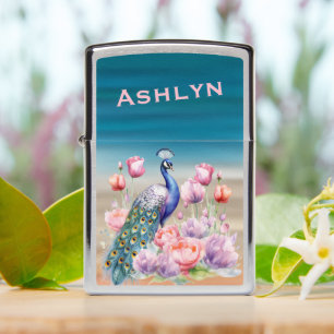 Pauw Floral Design met Levendige Teal Gradiënt
