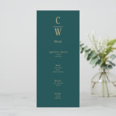 Pauw Groen Gouden Trouw Monogram Menu (Staand voorkant)