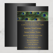 Pauw huwelijksuitnodiging kaart (Voorkant / Achterkant)