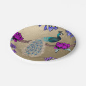 pauw in goud papieren bordje (Gekanteld)