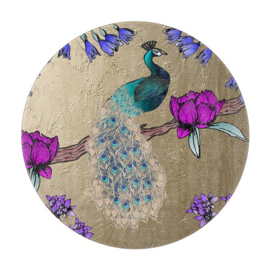 pauw in goud snijplank (Voorkant)