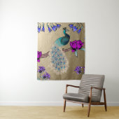 pauw in goud wandkleed (In situ)