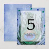  Pauw Juwelen Blauw Trouwtafel Nummer Briefkaart (Voorkant / Achterkant)