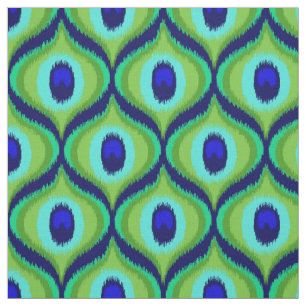 Pauw kleur Marokkaanse ikat ontwerp Stof