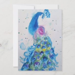 Pauw Kunst Waterverf Verjaardagsuitnodiging Kaart
