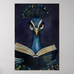Pauw lezen kunstprint - Ik heb me voor deze opgedo Poster