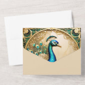 pauw luxueuze art nouveau siervogel all in one uitnodiging (Achterkant)