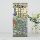 Pauw Maximalistische Fantasie Luxe Trouwmenu Menu (Staand voorkant)
