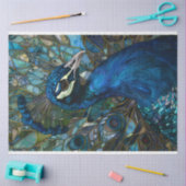 Pauw met een Glazen in lood achtergrond Decoupage Tissuepapier (Craft)