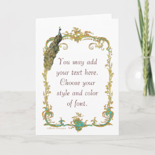 Pauw met Gouden Lijst  Art Print Kaart