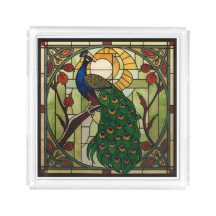 Pauw Nouveau Acryl Glas-in-Lood Serving Schaal