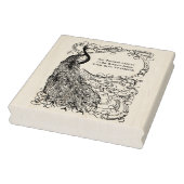 Pauw op een ronde bloemrijke tak rubberstempel (Stempel)