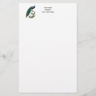Pauw op een tak briefpapier