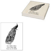 Pauw op een Tak Retouradres Rubberstempel (Gestempeld)