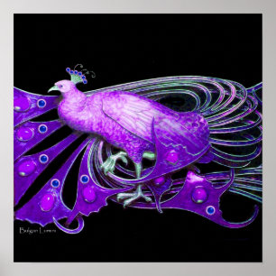 PAUW ,paars blauw violet zwart Poster