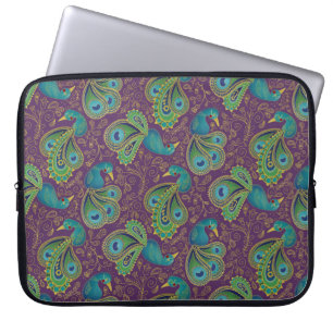 Pauw Paisley Patroon Paars Laptop Sleeve