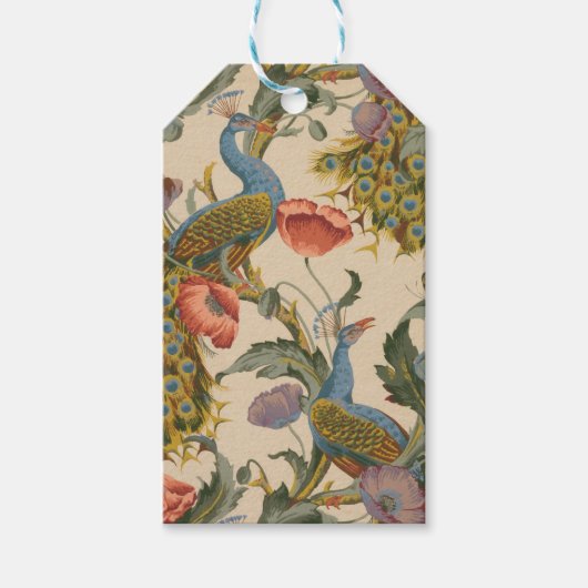  Pauw Patroon Kleurrijke Kunst Cadeaulabel (Voorkant)