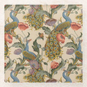  Pauw Patroon Kleurrijke Kunst Glazen Onderzetter