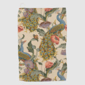  Pauw Patroon Kleurrijke Kunst Golfhanddoek (Voorkant)