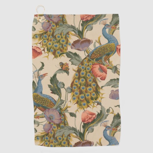  Pauw Patroon Kleurrijke Kunst Golfhanddoek (Voorkant)