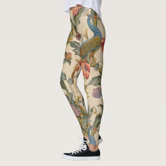Pauw Patroon Kleurrijke Kunst Leggings (Links)