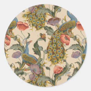  Pauw Patroon Kleurrijke Kunst Ronde Sticker